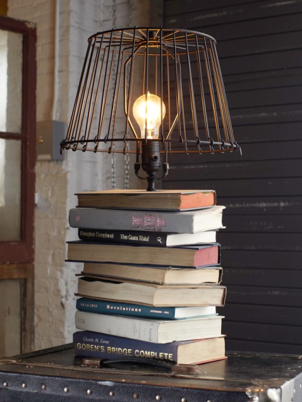 Grab 6-10 books that "speak" to you or a loved one, and turn them into a reading lamp!